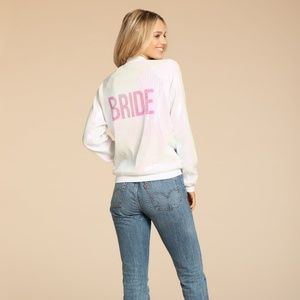 Hayley Paige Sparkle Bride Bomber Jacket - Large